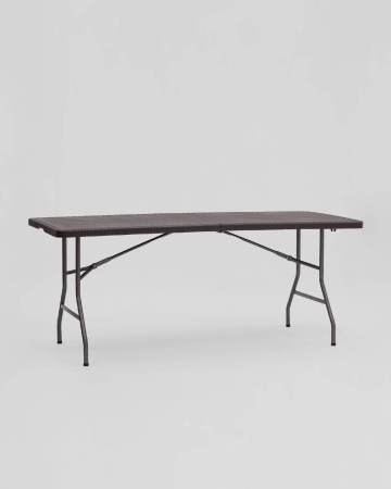 Стол складной чемодан пластиковый Кейт 180 коричневый