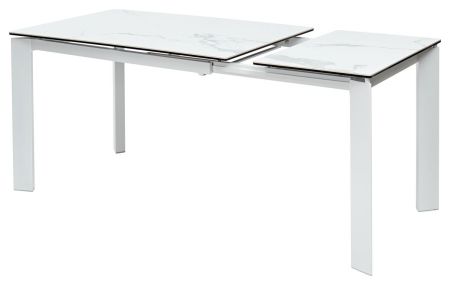 Стол CORNER 120 HIGH GLOSS STATUARIO керамика, белый каркас