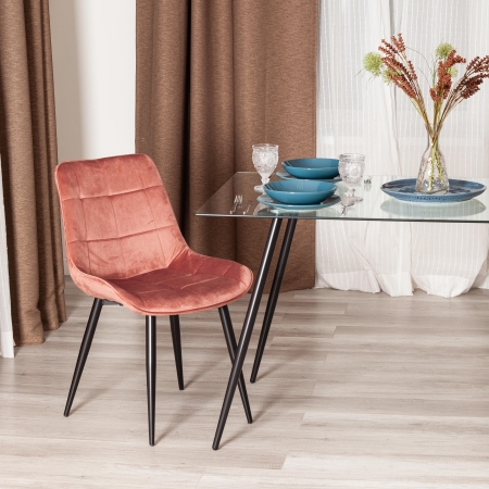 Стул ABRUZZO (mod. 8060) коралловый, черный