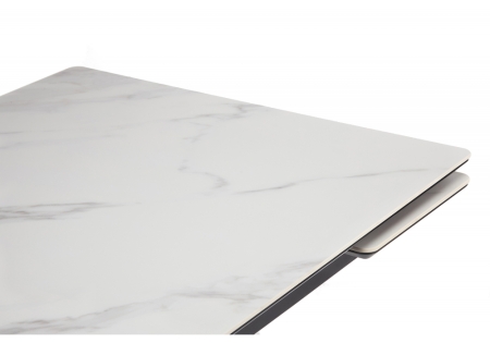 Керамический стол Старлайт 140(200)х80 snow alpin white, черный