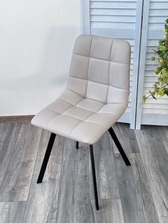 Стул CHILLI-Q SQUARE Oracul 162 светло-серый, экокожа PU, черный каркас