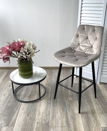 Полубарный стул YAM G062-37 светло-серый велюр (H=65cm)