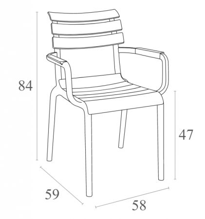 Кресло пластиковое Siesta Contract Paris бежевый