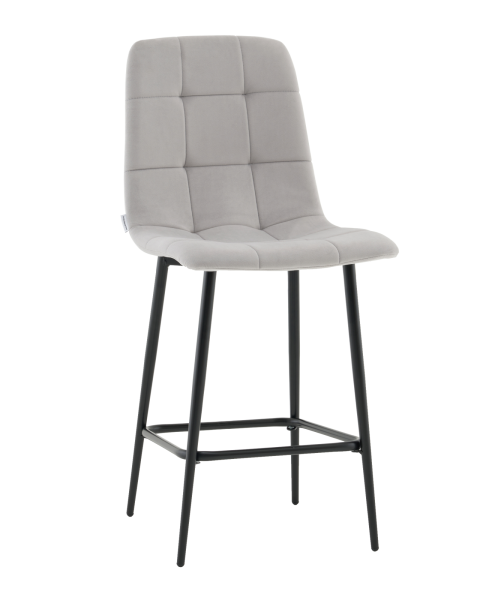 Стул полубарный Одди велюр светло-серый