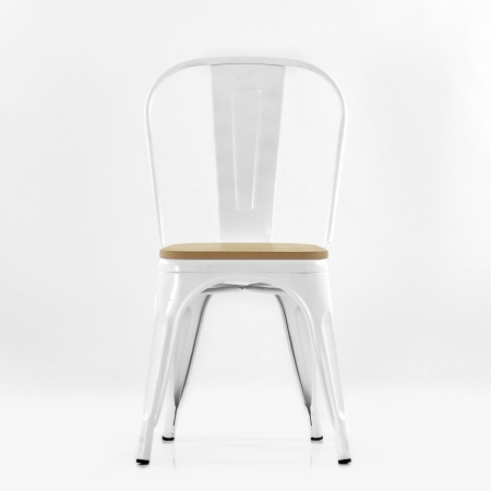 Стул Tolix style Wood белый