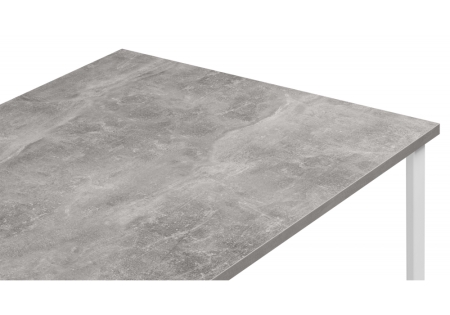 Стол деревянный Лиман 140 x 80 бетон светлый, белый матовый