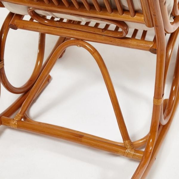 Кресло-качалка VIENNA (разборная) без подушки, ротанг top quality, 58x133x102 см, коньяк