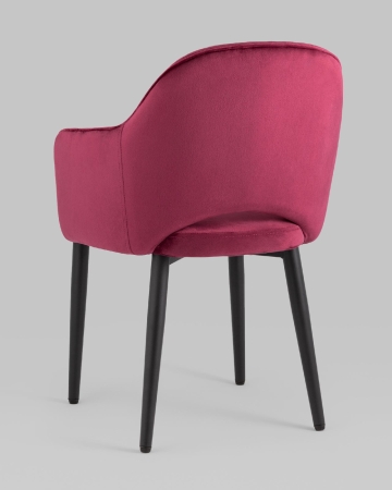Стул Венера диамант велюр бордовый, черные ножки
