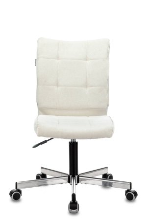 Кресло CH-330M и VELV20 без подлокотников молочный Velvet 20, крестовина металл