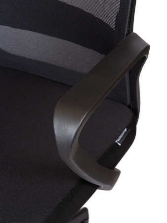 Кресло офисное Pino черный, ткань и пластик, мягкое сиденье, с подлокотниками