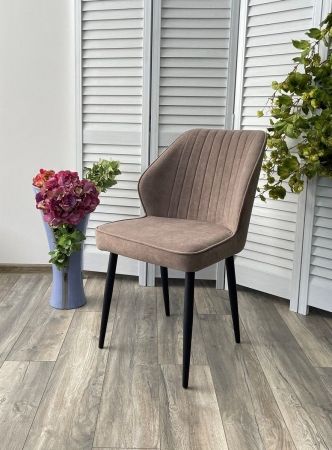 Стул VENA цвет B5 капучино, велюр, черный каркас