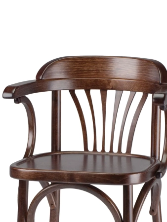 Деревянный стул Венский темный тон с твердым сиденьем с дугами назад