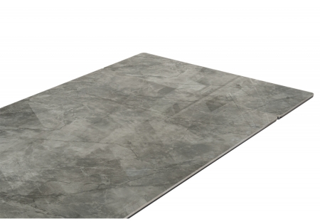 Керамический стол Блэкберн 160(220)х89 серый мрамор baolai, черный