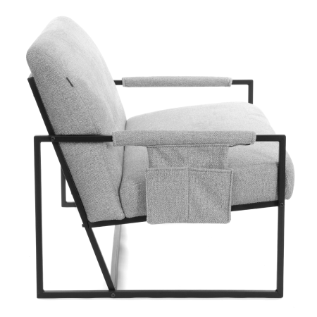 Диван Charli LUX/Чарли Люкс серый с черным основанием