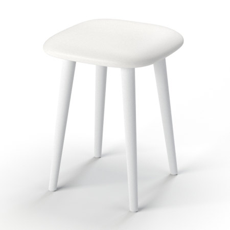 Табурет-2 экокожа белая матовая/белый