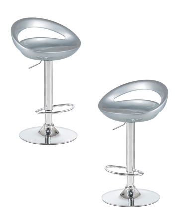 Набор 2 шт Стул барный DISCO, серебряный