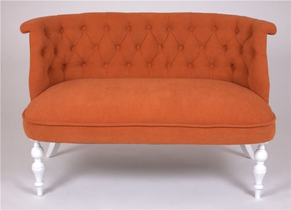 Диван Бархат эмаль белая, G08 - морковный