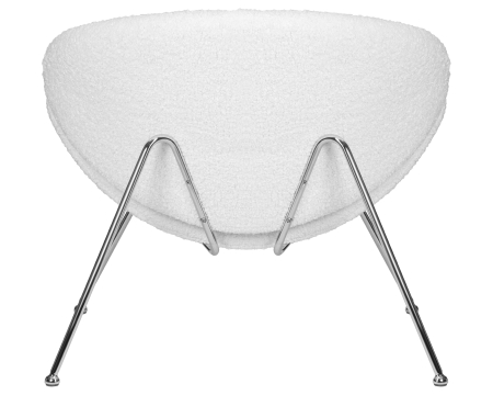 Кресло дизайнерское EMILY, белый (букле) ткань, хромированная сталь