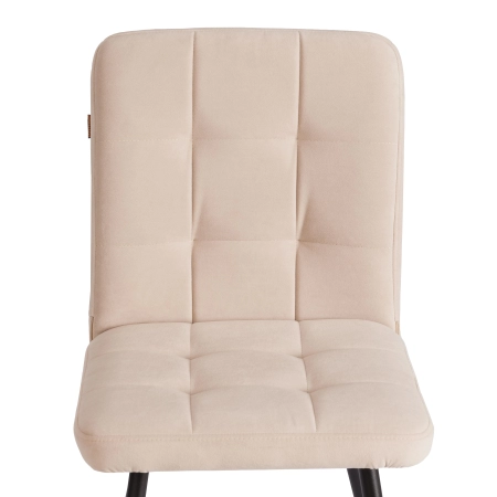 Стул обеденный Medeo бежевый, ткань и металл, мягкое сиденье, без подлокотников Стул обеденный Medeo бежевый, ткань и металл, мягкое сиденье, без подлокотников