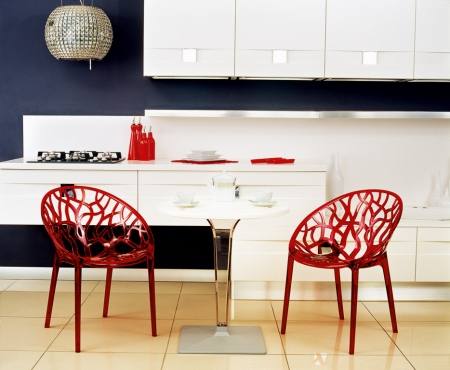 Кресло прозрачное Crystal красный