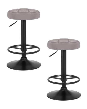 Набор 2 шт Табурет барный BRUNO BLACK, серый велюр (MJ9-75)