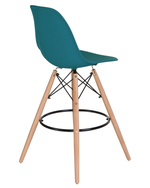 Стул барный DSW BAR ножки светлый бук сиденья морской волны G-05