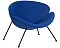 Кресло дизайнерское EMILY, синяя ткань AF6, черное основание