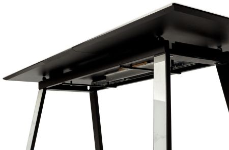 Стол Франк 160 белый мрамор, стекло, белый мрамор - черный