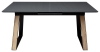 Стол Франк 160 графит, стекло, Дуб Галифакс, черный