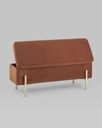 Банкетка Болейн с ящиком велюр терракотовый