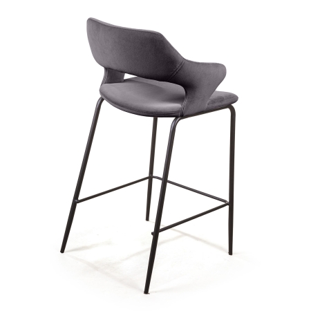 Стул полубарный Woddy бархат антрацит