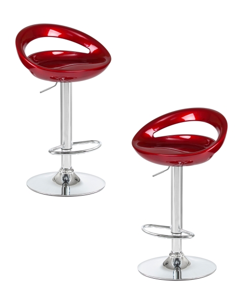 Набор 2 шт Стул барный DISCO, бордовый металлик