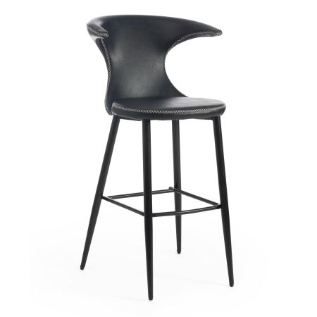 Стул барный FLAIR BAR (mod. 9018) экокожа, металл, 60х56х106 см, зеленый 14, черный