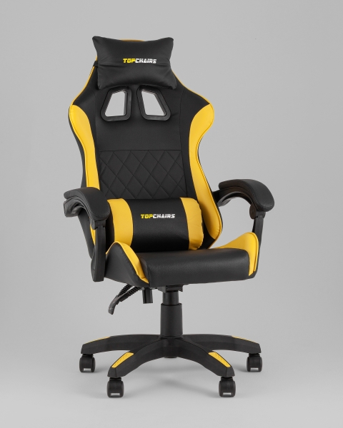 Кресло спортивное TopChairs MG-7043 черно-желтый