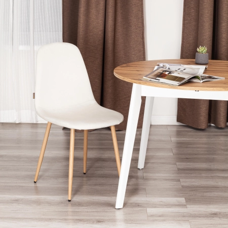 Стул BREEZE (mod. JSC-58) велюр и металл, бежевый и светлое дерево