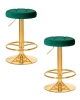 Набор 2 шт Табурет барный BRUNO GOLD, зеленый велюр (MJ9-88)