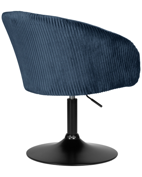 Кресло дизайнерское EDISON BLACK, синий велюр (1922-20)