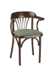 Стул Венский темный тон, букле зеленый MOSS 615, дуги назад