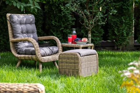 "Толедо" кресло плетеное с подушками, соломенный