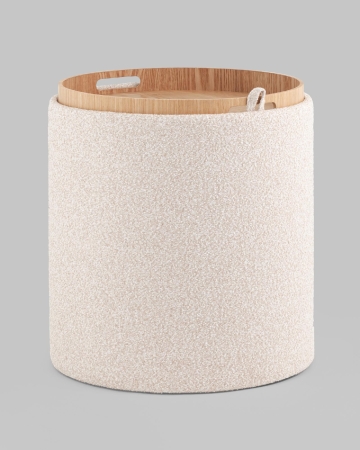 Пуф-столик с ящиком Хюгге S букле бежевый