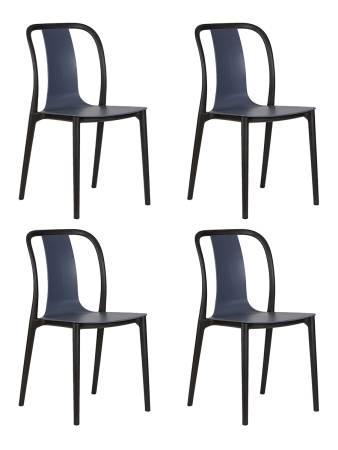 Набор 4 шт Стул обеденный ADAM, черный и серо-голубой