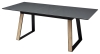 Стол Франк 160 графит, стекло, Дуб Галифакс, черный