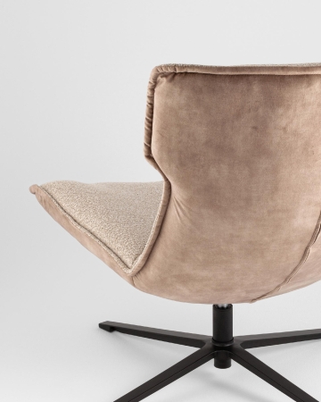 Кресло лаунж Sway бежевый с коричневым