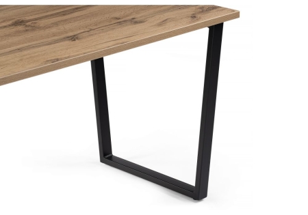 Стол деревянный Лота Лофт 120*25 мм дуб вотан, матовый черный