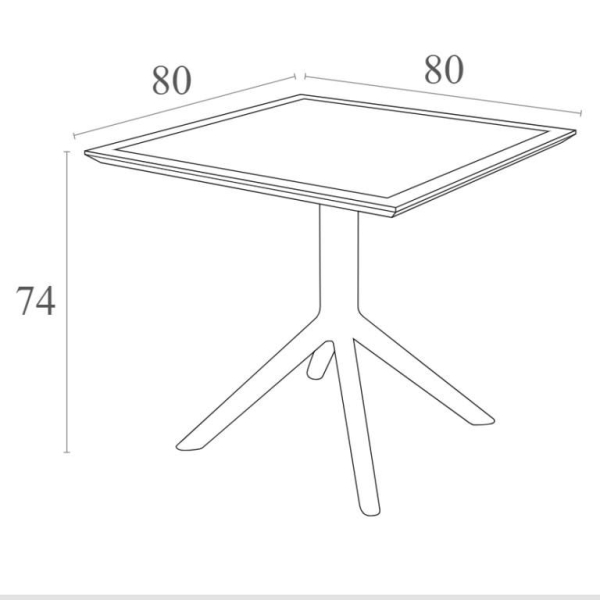 Стол пластиковый Sky Table 80 черный