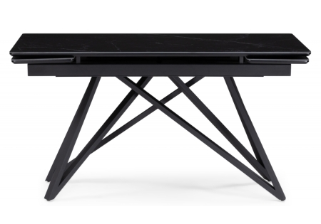 Керамический стол Вилсон 140(200)х80 черный мрамор, черный