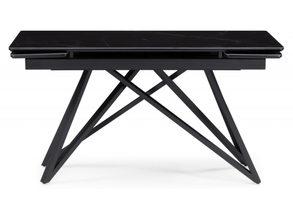 Керамический стол Вилсон 140(200)х80 черный мрамор, черный