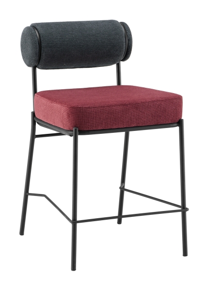 Стул полубарный Ponpoun темно-серый бордо