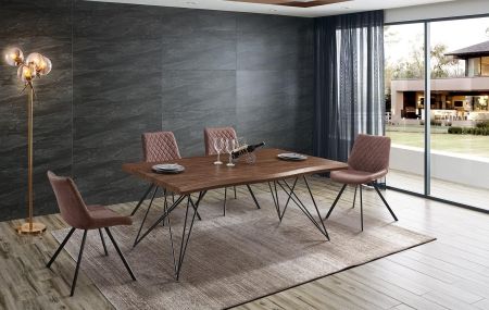 Стол T-1078 орех, матовый черный