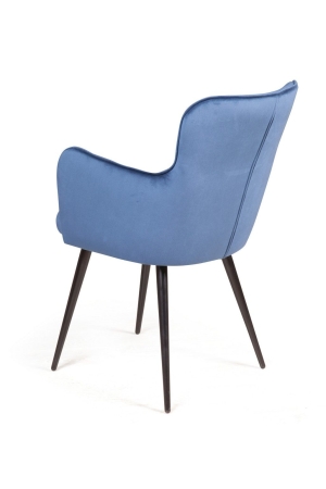 Стул с подлокотниками King, бархат синий
